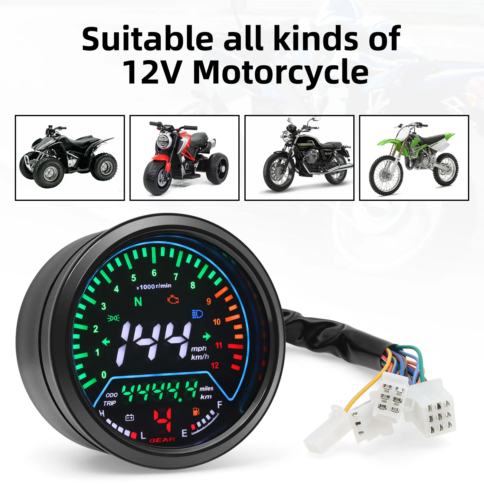 Motorcycle Gear Selector - Indicador de Velocidade Universal para Motocicleta