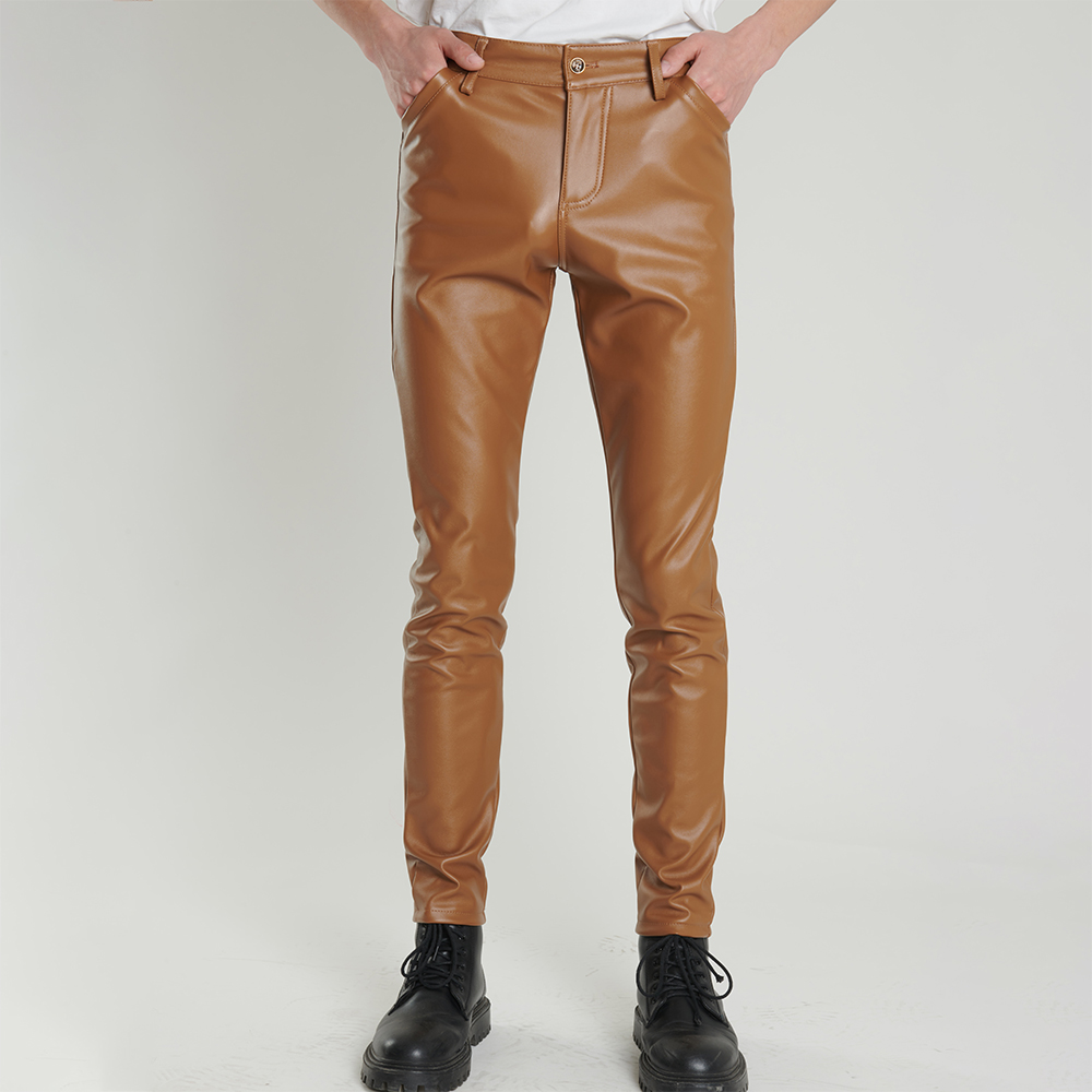 Motorcycle Gear Mens - Calças de couro masculinas skinny fit
