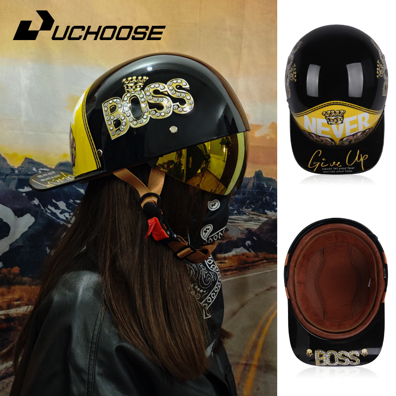 Capacete meio vintage para hom - Motorcycle Gear Vintage avaliação e preço
