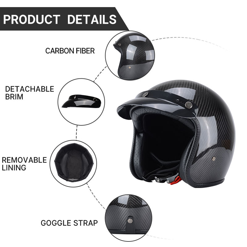 Capacete vintage de fibra de c - Motorcycle Gear Vintage avaliação e preço